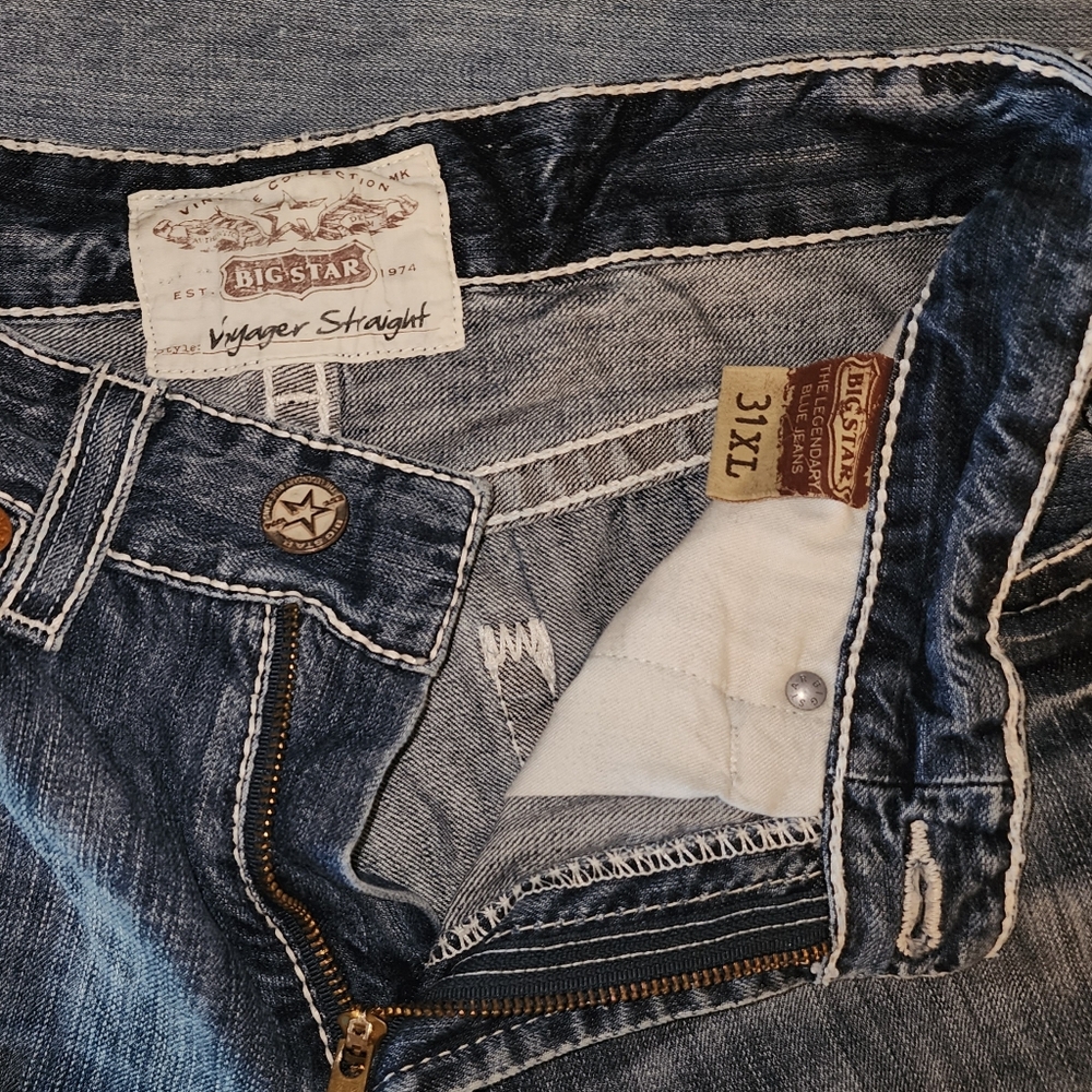 Size 31 XLong Big Star Vintage Voyager Straight Stretch Jeans - Picture 2 of 4